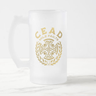 Caneca De Cerveja Vidro Jateado Rua de Falhas de Cead Mile. Shamrock do Dia de Pat
