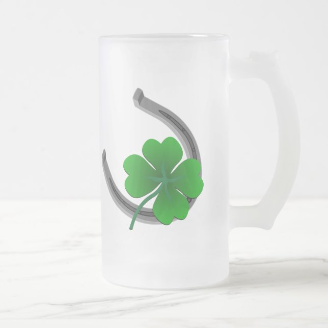Caneca De Cerveja Vidro Jateado Rua de Vidro de Cerveja Sortuda. (Direita)