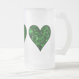 Caneca De Cerveja Vidro Jateado Rua do dia de Patrick Emerald Heart