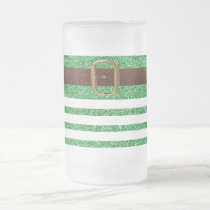 Caneca De Cerveja Vidro Jateado Rua Lucky Green Leprechaun.