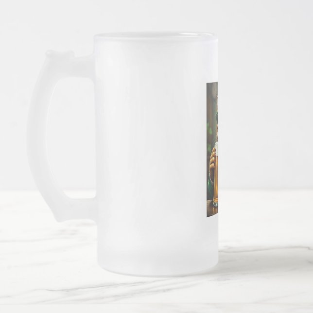 Caneca De Cerveja Vidro Jateado Rua. Pat Cat (Esquerda)