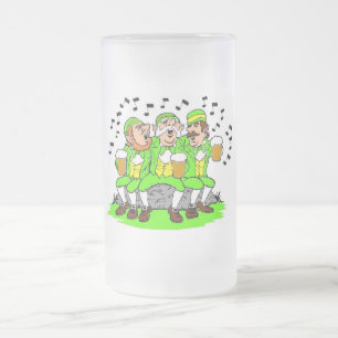 Caneca De Cerveja Vidro Jateado Rua. Patricks - Fosco de 16oz