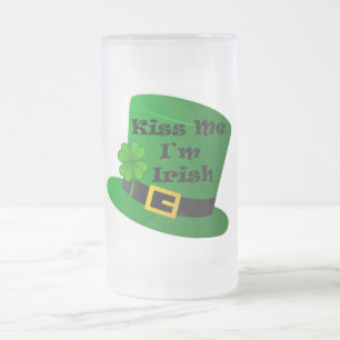Caneca De Cerveja Vidro Jateado Rua. Patricks - Fosco de 16oz