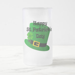 Caneca De Cerveja Vidro Jateado Rua. Patricks - Fosco de 16oz