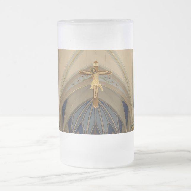 Caneca De Cerveja Vidro Jateado Rua Peter Altar Fosco Mug (Centro)