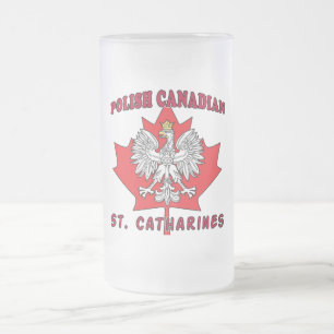 Caneca De Cerveja Vidro Jateado Ruas Catarinas Polonês Folha Canadiana