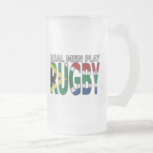 Caneca De Cerveja Vidro Jateado Rugby real África do Sul do jogo dos homens
