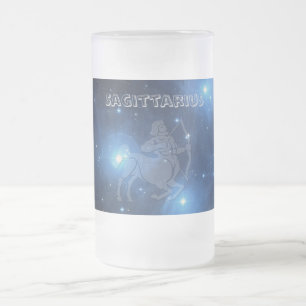 Caneca De Cerveja Vidro Jateado Sagitário transparente