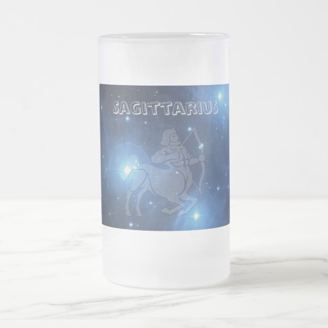Caneca De Cerveja Vidro Jateado Sagitário transparente (Centro)