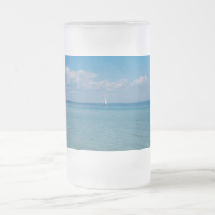 Caneca De Cerveja Vidro Jateado Sail Away Fosco Mug