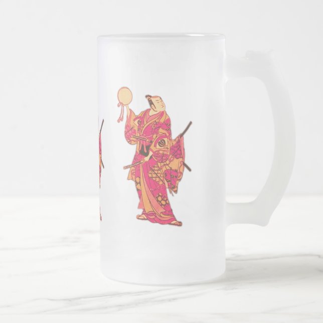 Caneca De Cerveja Vidro Jateado Samurai (Direita)