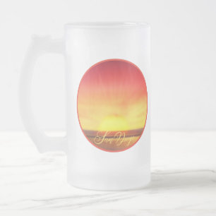 Caneca De Cerveja Vidro Jateado San Diego Cores de Queda