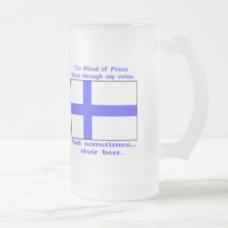 Caneca De Cerveja Vidro Jateado Sangue de Fluxos de Veias de Finns Às Vezes Cervej
