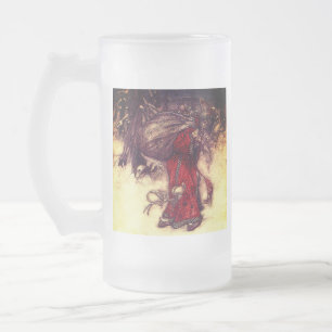 Caneca De Cerveja Vidro Jateado Santa Claus Arthur Rackham