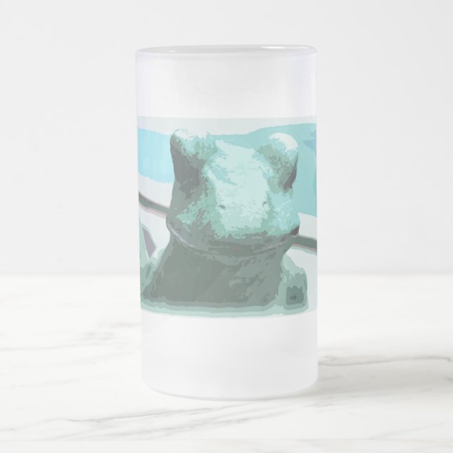 CANECA DE CERVEJA VIDRO JATEADO SAPO (Centro)