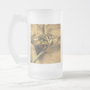 Caneca De Cerveja Vidro Jateado Sapo Marsh Imerso Em Pintura De Água Do Rio