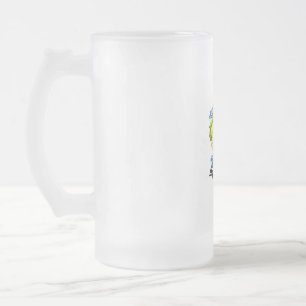 Caneca De Cerveja Vidro Jateado Sapore di Sole Arte em Aquarela de Limão Mediterrâ