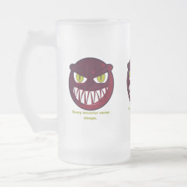Caneca De Cerveja Vidro Jateado Scary monster never sleeps.