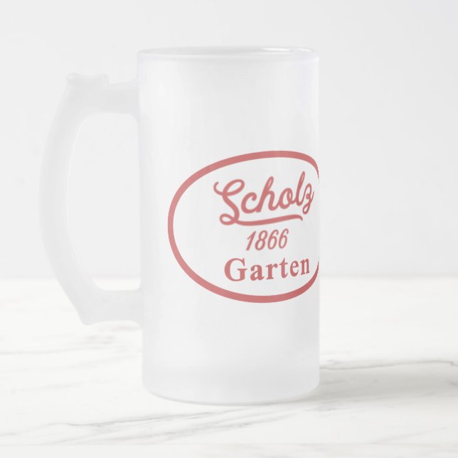 Caneca De Cerveja Vidro Jateado Scholz Garten (Esquerda)