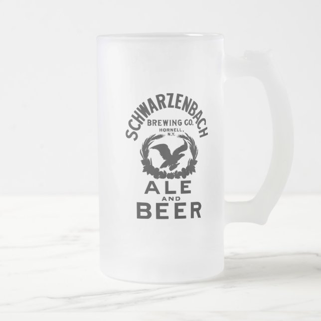 Caneca De Cerveja Vidro Jateado Schwarzenbach Brewing Co. Fosco (Direita)