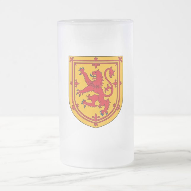 Caneca De Cerveja Vidro Jateado Scotland Lion Rampant Shield (Centro)