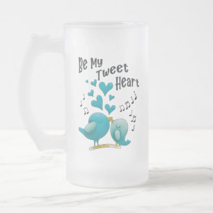 Caneca De Cerveja Vidro Jateado Seja meu coração do tweet
