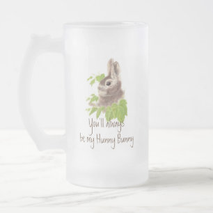Caneca De Cerveja Vidro Jateado Seja sempre o meu Coelho Coelhinho,