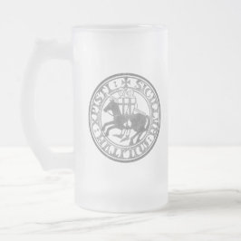 Caneca De Cerveja Vidro Jateado Selo dos Cavaleiros Templários Cruzados Deus Vult 