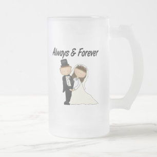 Caneca De Cerveja Vidro Jateado Sempre e para sempre