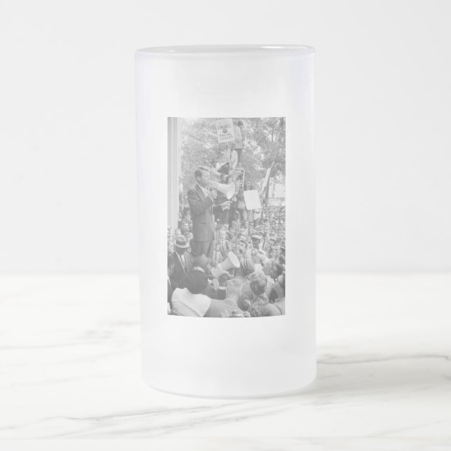 Caneca De Cerveja Vidro Jateado Sen. Robert Kennedy Campaigning para Presidente do (Centro)
