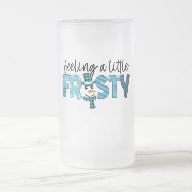 Caneca De Cerveja Vidro Jateado Sentir um pouco de sublimação gelada (Centro)