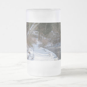 Caneca De Cerveja Vidro Jateado Sequiota Winter Walk Fosco Glass Beer Mug