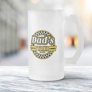 Caneca De Cerveja Vidro Jateado Serviço do táxi do pai