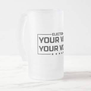 Caneca De Cerveja Vidro Jateado Seu voto é preto