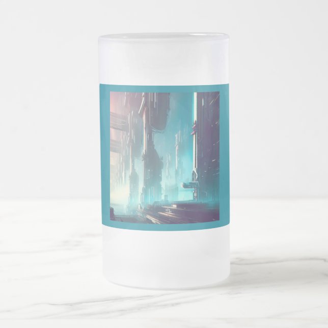 Caneca De Cerveja Vidro Jateado SF Cidade Futurística 1 (Centro)