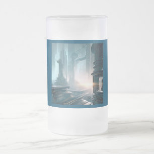 Caneca De Cerveja Vidro Jateado SF Cidade Futurística 4