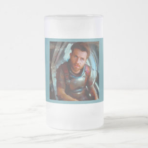 Caneca De Cerveja Vidro Jateado SF Hero a bordo nave espacial 4