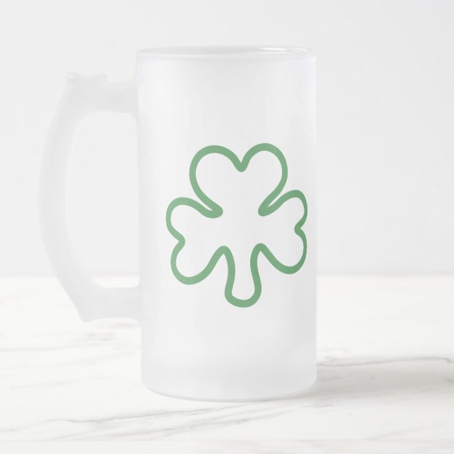 Caneca De Cerveja Vidro Jateado Shamrock (Esquerda)