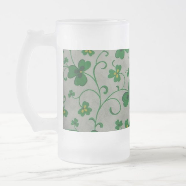 Caneca De Cerveja Vidro Jateado Shamrock Beer Mugs (Esquerda)