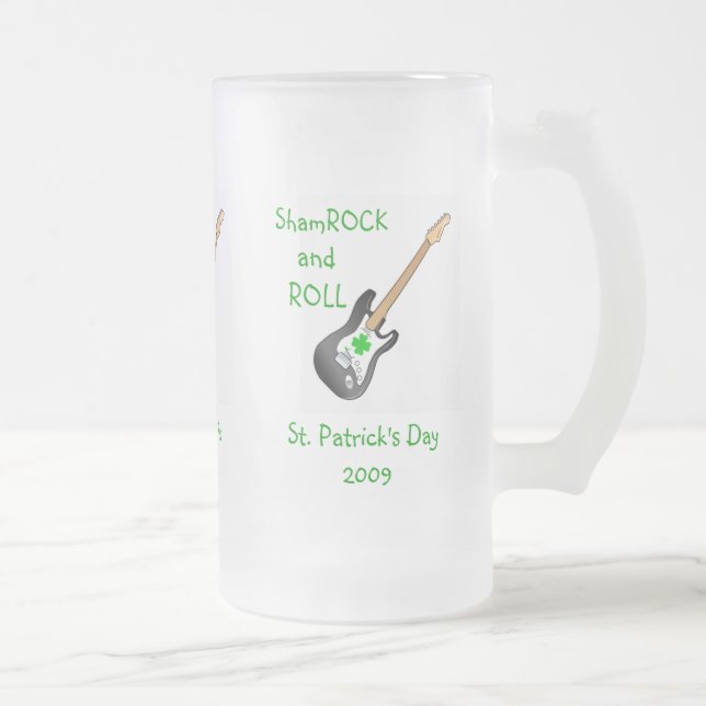 Caneca De Cerveja Vidro Jateado ShamROCK & Roll Beer Mug (Direita)