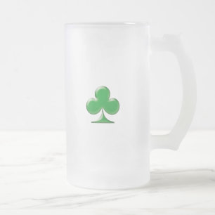 Caneca De Cerveja Vidro Jateado Shamrock Verde Irlandês do Dia de São Patrício