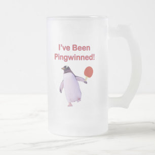 Caneca De Cerveja Vidro Jateado Sibilo Pong do pinguim de Pingwinned