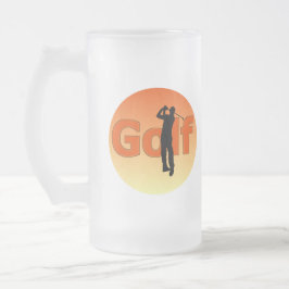 Caneca De Cerveja Vidro Jateado Silouhette de Golfer