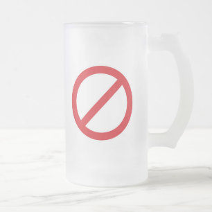 Caneca De Cerveja Vidro Jateado Símbolo da proibição Sign/No