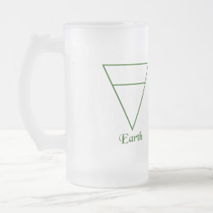 Caneca De Cerveja Vidro Jateado Símbolo de Elemento Terrestre Pagan Falln