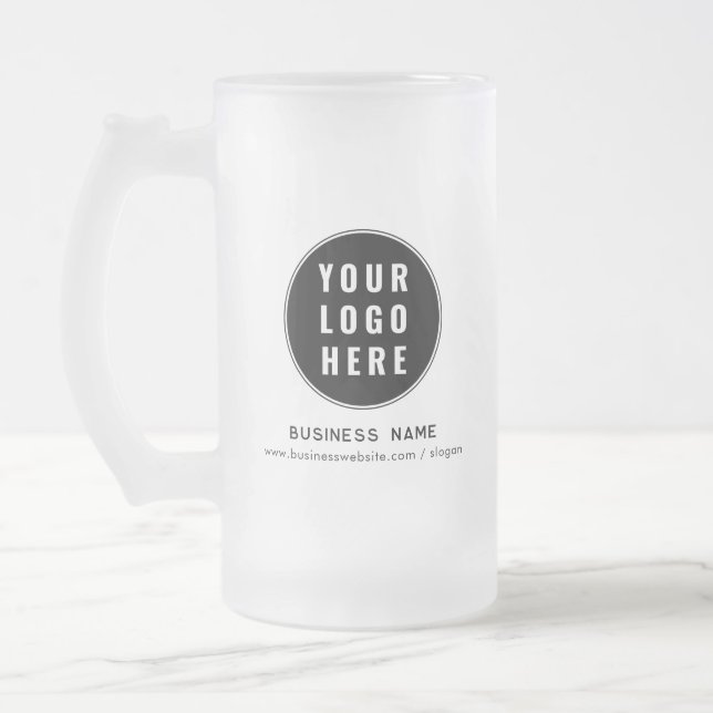 Caneca De Cerveja Vidro Jateado Simple Business Logo Website Custom Promotional (Esquerda)