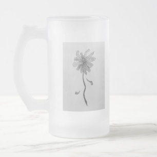 Caneca De Cerveja Vidro Jateado Simple Daisy