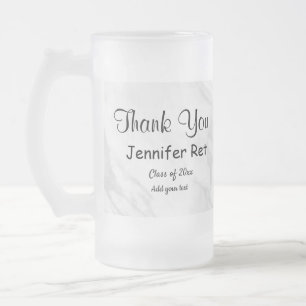 Caneca De Cerveja Vidro Jateado simples caligrafia negra minimalista graduação már