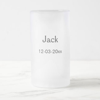 Caneca De Cerveja Vidro Jateado SIMPLES MINIMAL adicionar seu nome padrinho de cas