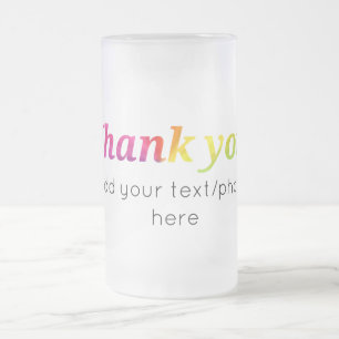 Caneca De Cerveja Vidro Jateado simples minimal adicione seu texto foto obrigado á